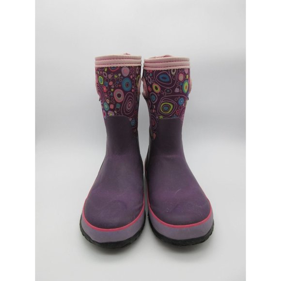 Bogs Other - BOGS K kids Grasp Circle pull-on purple floral rain boots,  13